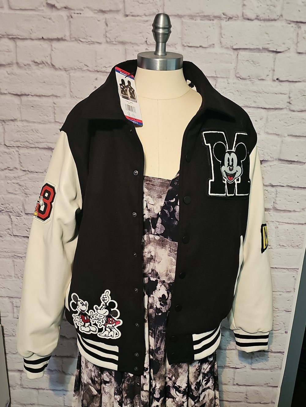 Disney Black & White Varsity Jacket Women or Men